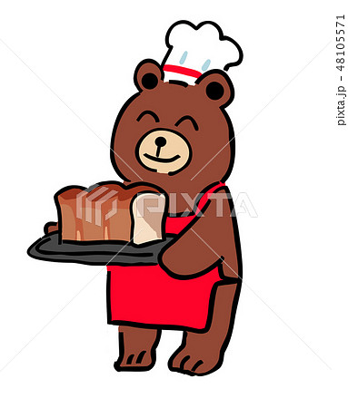 動物 熊 パン屋 パンのイラスト素材