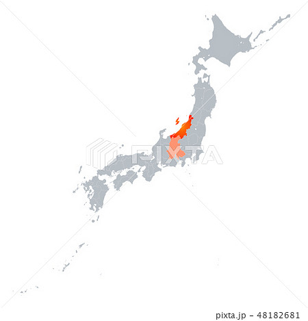 新潟県地図のイラスト素材