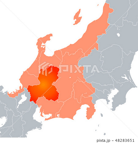 岐阜県 岐阜 マップ 地図のイラスト素材