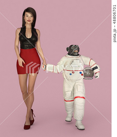 セクシー 宇宙飛行士 宇宙服 女の子のイラスト素材