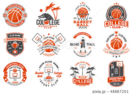 ベクトル バスケ バスケットボール ロゴのイラスト素材