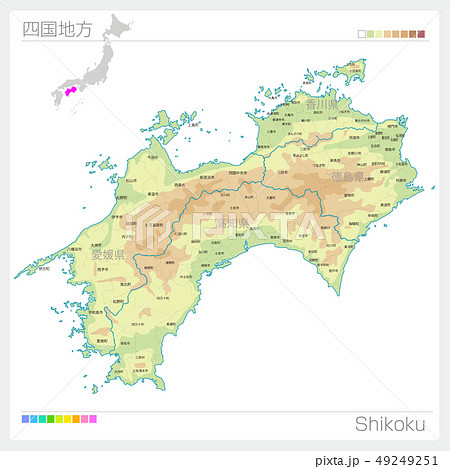 四国地図のイラスト素材集 ピクスタ