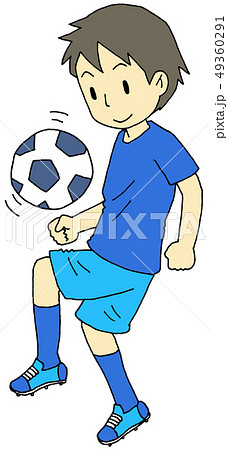 サッカー ボール リフティング 子供のイラスト素材