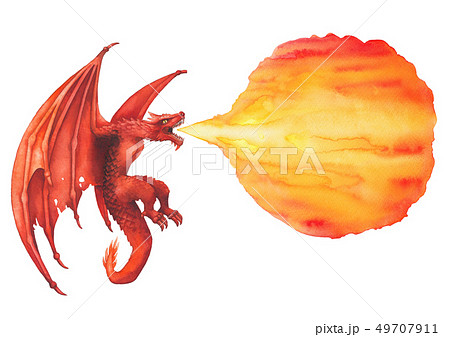 火 炎 ドラゴン 竜のイラスト素材