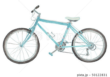 水彩 手描き 自転車 挿絵のイラスト素材
