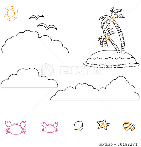 雲 線画 ペン画 手描きのイラスト素材 雲 線画 ペン画 手描きのイラスト素材