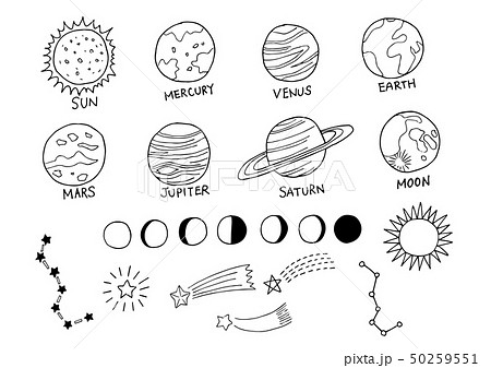 金星 星 宇宙 太陽系のイラスト素材