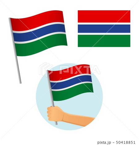ガンビア国旗の写真素材