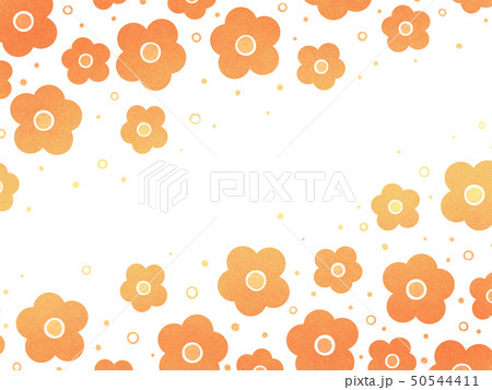 花柄 背景 花 オレンジ色のイラスト素材