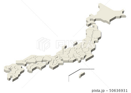 日本地図 地図 日本 白地図のイラスト素材