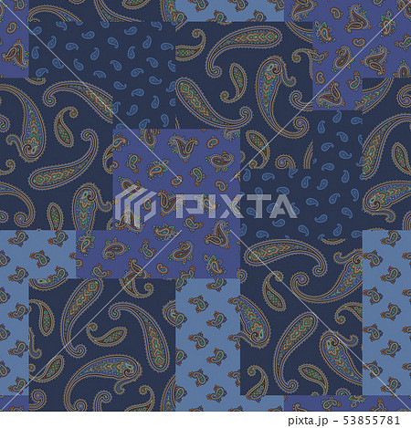 ペイズリー柄 壁紙の写真素材