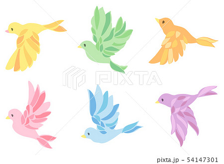 ベクター 鳥 動物 カラフルのイラスト素材
