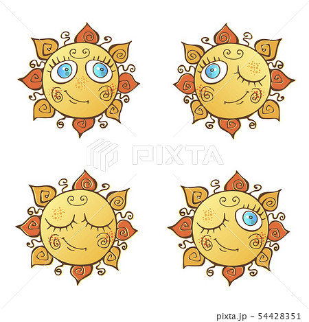 太陽 顔 面子 面のイラスト素材 Pixta