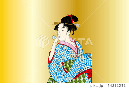 ポッピンを吹く女のイラスト素材 - PIXTA
