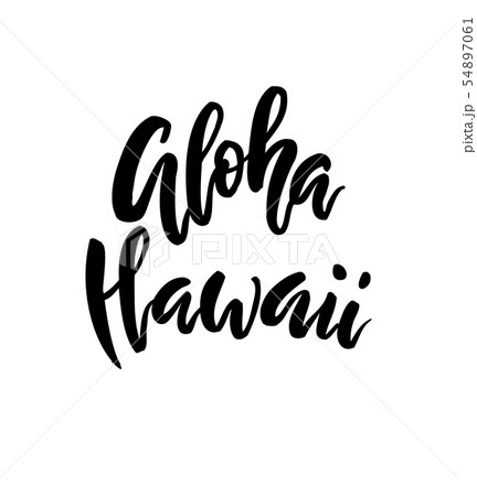 Aloha Hawaii Brush Lettering のイラスト素材