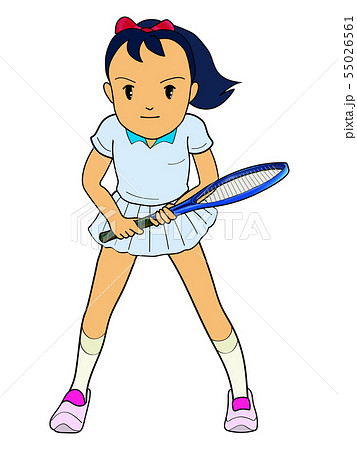 女子 テニス 部活動 かわいいのイラスト素材