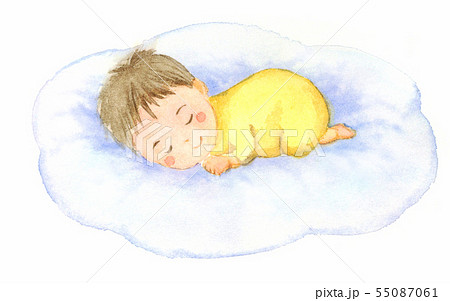 ベビー布団のイラスト素材