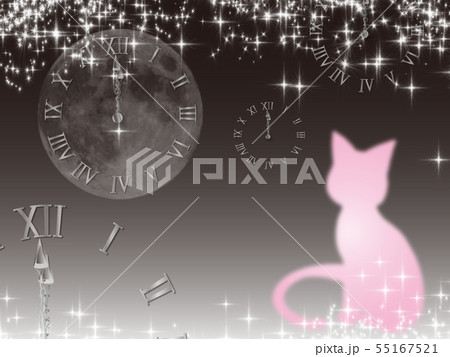 イラスト 猫 ファンタジー 幻想的のイラスト素材