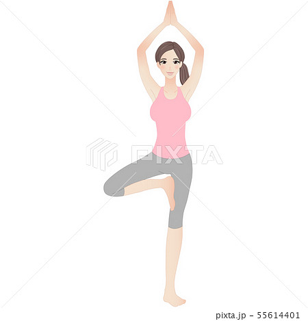 木のポーズの写真素材