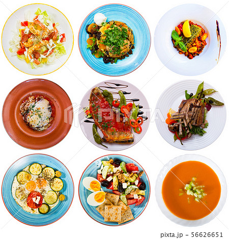 丸い 食べ物の写真素材