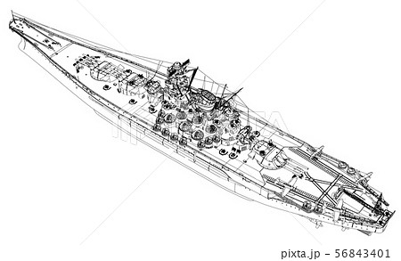 戦艦のイラスト素材