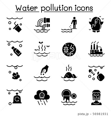 水質汚染のイラスト素材