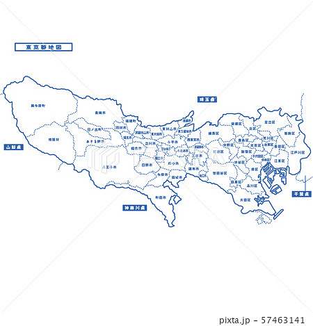 東京都地図のイラスト素材