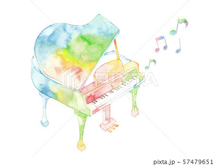 虹色ピアノのイラスト素材
