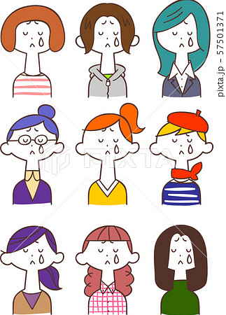 泣き顔のイラスト素材