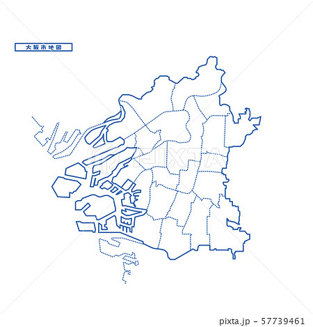 大阪市地図のイラスト素材