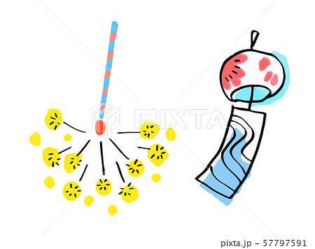 線香花火のイラスト素材