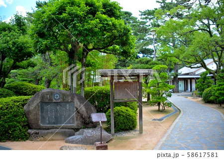 山口 萩 松下村塾 松陰神社の境内にある吉田寅次郎の句碑 ２ の写真素材