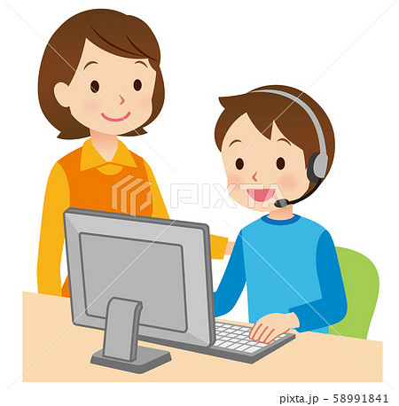パソコン教室のイラスト素材