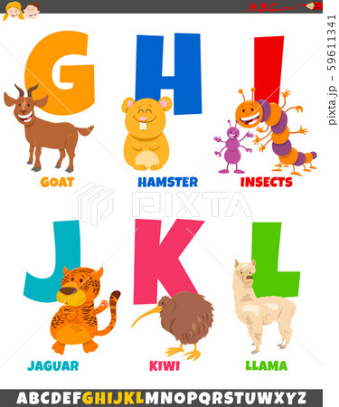 アルファベット 動物 K キウイのイラスト素材
