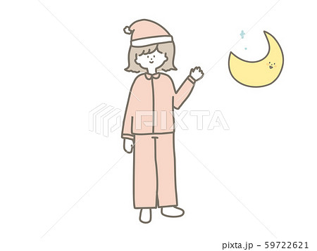 ナイトキャップ パジャマの写真素材