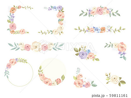 フレーム 枠 オシャレ ガーリーのイラスト素材