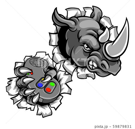 サイ さい 犀 コントローラーのイラスト素材