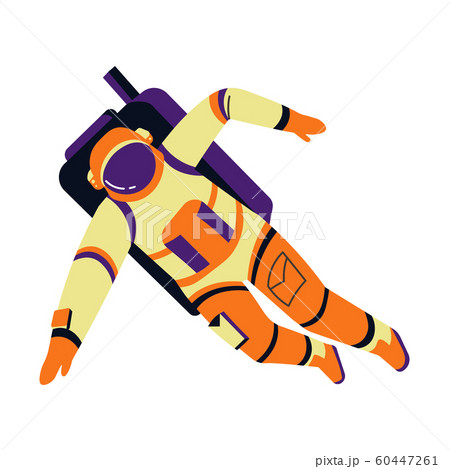 宇宙飛行士 宇宙服 無重力 子供のイラスト素材