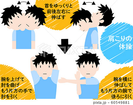 首の運動のイラスト素材 Pixta