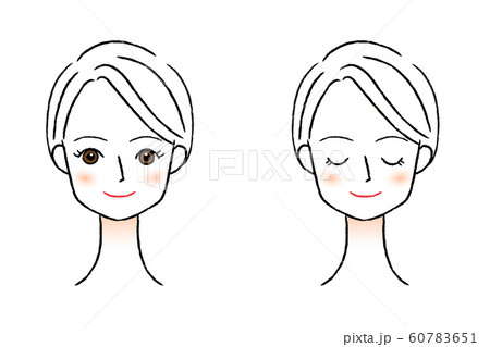 女性 顔 人物 メイクシートのイラスト素材