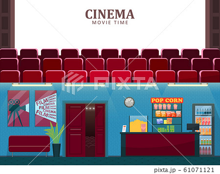 映画館 映画 ドア 入口のイラスト素材