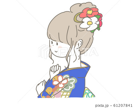 和装ヘアスタイルのイラスト素材