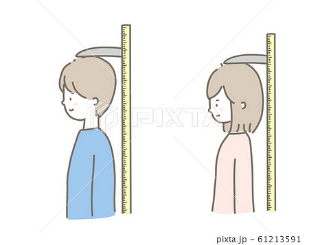 身長測定のイラスト素材