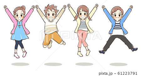 男児 表情 園児 ポーズのイラスト素材