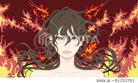 キレ 顔のイラスト素材