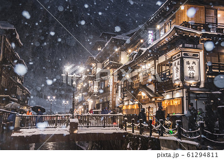 銀山温泉の写真素材