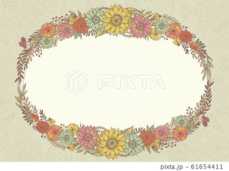 花柄 背景 レトロ 花のイラスト素材