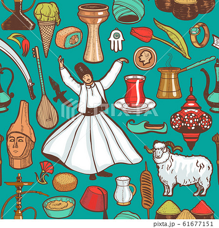 トルコ パターン 柄 模様のイラスト素材