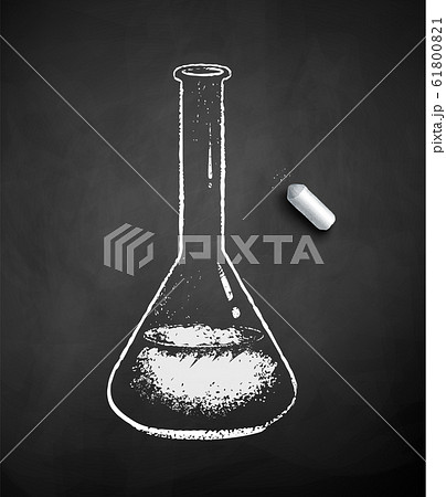 ビーカー 薬品 レトロ リアクションのイラスト素材