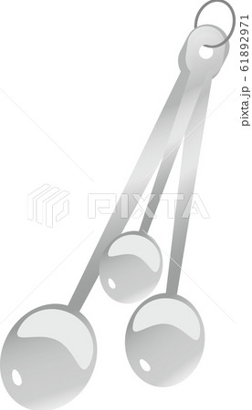 大さじ 計量スプーン キッチン用品 シルバーのイラスト素材